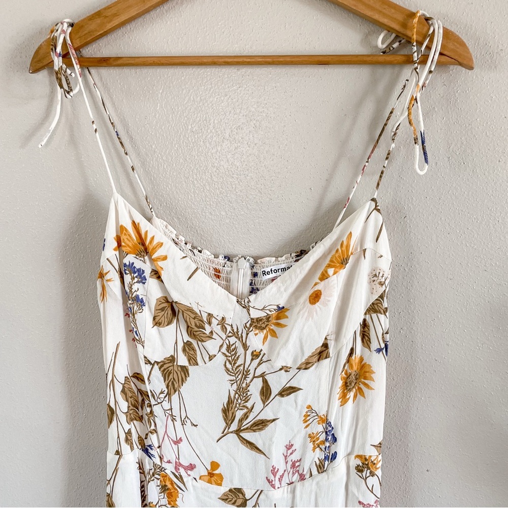 Reformation |  Kourtney Dress Frolic Floral Print Midi Dress, 12 - Picture 6 of 16